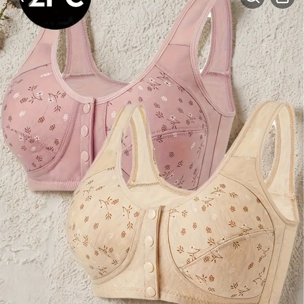 Floral Lace Women's Intimates Set - Pink and Cream